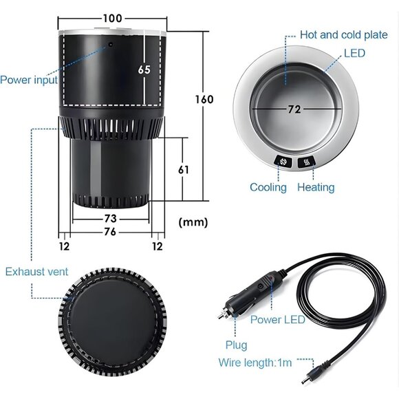 Premium 2-in-1 Car Cup Warmer Cooler Smart Car Cup Mug Holder | Perfect Car Tumb - Picture 5 of 9
